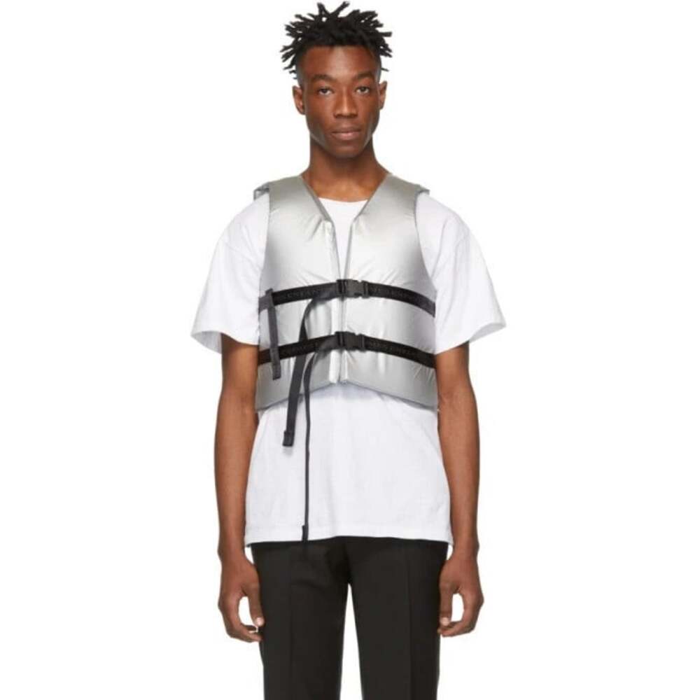 Enfants Riches Deprimes Silver Safety Vest US L Mens Padded Nylon Rare $2250